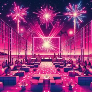 notte rosa in disco con fuochi