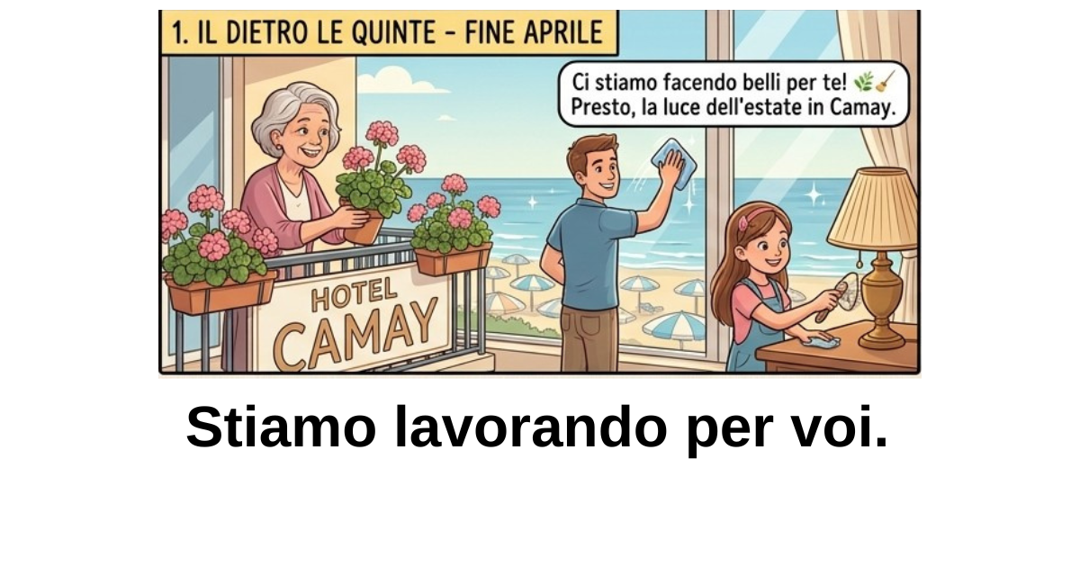 Riccione Eventi: Albe in Controluce – Venerus 22 Stiamo lavorando per voi: l’Hotel Camay si prepara a riaprire le porte dell’estate